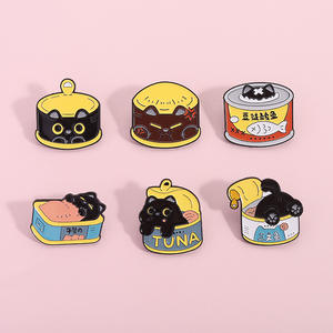 2-7 unids/set lindo gato Panda esmalte broche personaje de Anime japonés insignia de Metal Pin de solapa - Product Image 4