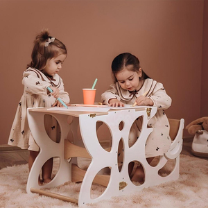 Tavolo Attività Montessori 2-in-1 Convertibile con Sgabello e Torre di Apprendimento per Cucina, <span class=keywords><strong>Aiutante</strong></span> per Bambini ad Uso Domestico - Product Image 1