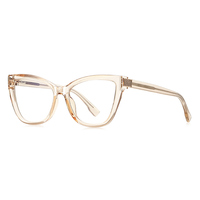 Montura de gafas redondas de gato grande a la moda para mujer, gafas antiluz azul, gafas de diseño de marca, gafas de lectura óptica TR90