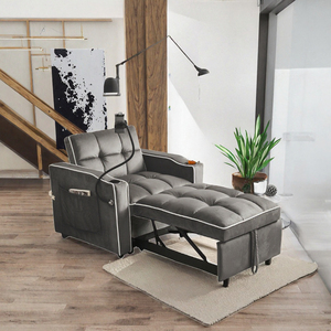 Sofá Cama Moderno 3 en 1 Desmontable y Convertible con Portavasos y Portacelulares, Estilo Sofá Reclinable para Apartamento, Gimnasio, Espacios Pequeños - Product Image 3