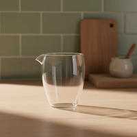 Tasse à café en verre borosilicate soufflé à la main, résistant à la chaleur, transparente, avec bec pointu
