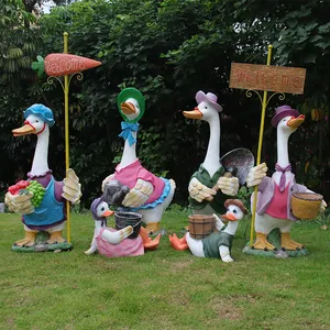 Factory For Sale Custom Colorful Cartoon Animal Duck Free Size Statue