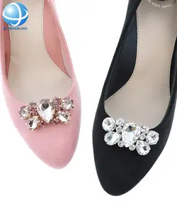 Diamante Logam Klip Sepatu Di Busur Gesper