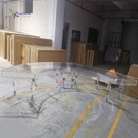 Moderner Luxus transparenter klarer Veranstaltung tisch Runder Bankett tisch Acryl Serpentine Hochzeits tisch