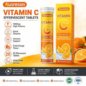Tabletas <span class=keywords><strong>de</strong></span> Colágeno con <span class=keywords><strong>Vitamina</strong></span> <span class=keywords><strong>C</strong></span>, Ácido Ascórbico, Calcio y <span class=keywords><strong>Magnesio</strong></span> OEM 1000mg, Suplemento para el Cuidado <span class=keywords><strong>de</strong></span> la Piel e Inmunidad, Tabletas Efervescentes <span class=keywords><strong>de</strong></span> <span class=keywords><strong>Vitamina</strong></span> <span class=keywords><strong>C</strong></span> - Product Image 2