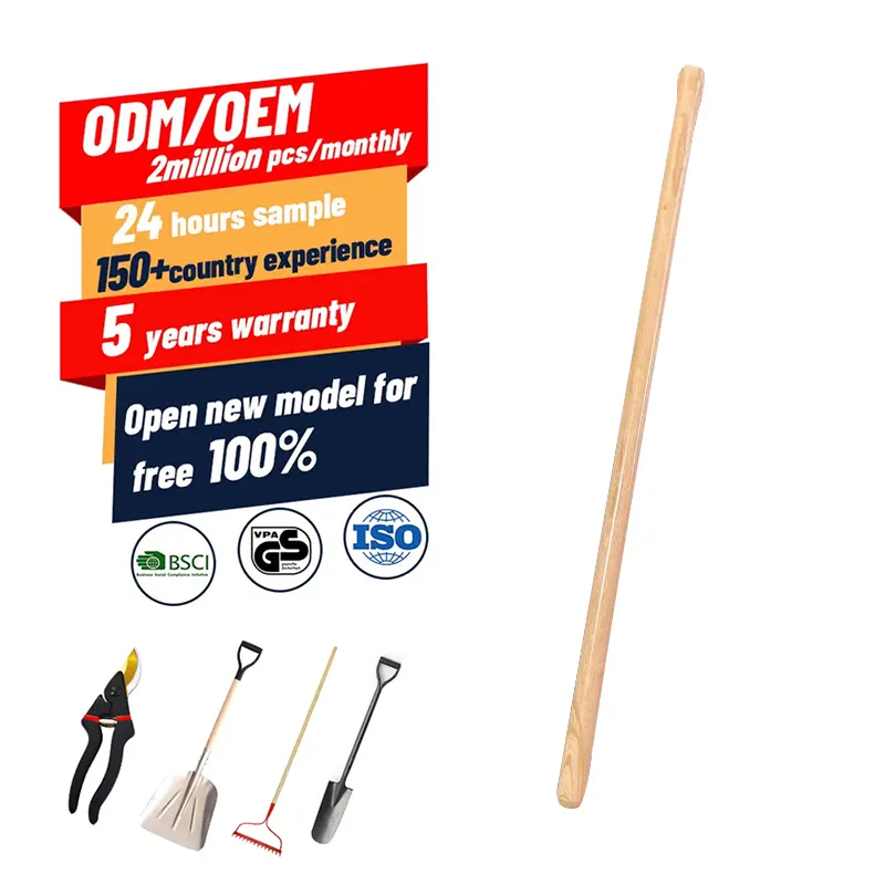 Factory direct produce farming agricultural tools smooth high quality long wooden handle for garden hoe