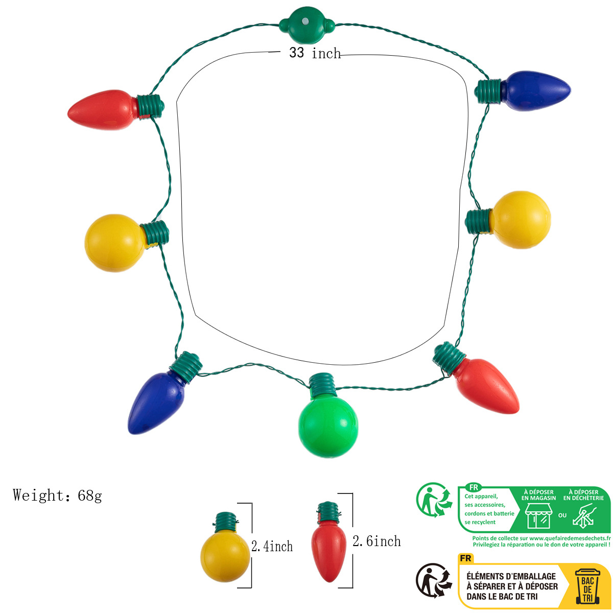 Collana a bulbo a sfera da 7 lampade