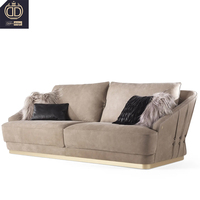 Ensemble de canapés en cuir noir et or pour maison de luxe italienne Meubles uniques les plus en forme à vendre pour villas de luxe et salons