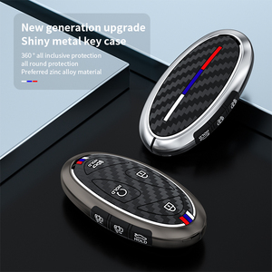 Cover portachiavi auto in fibra di carbonio custodia per Hyundai Ionic 6 Grandeur GN7 <span class=keywords><strong>Kona</strong></span> Ev 2023 2024 accessori 5 7 bottoni - Product Image 5