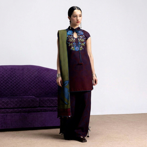 Ssumaira Present 3 Pc Stitched Linen Winter Collection COCO PRINTS - Salwar Kameez Dupatta Anarkali - Traditional Muslim <b>Dress</b> - Product Image 1