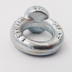 Haute qualité M6 M8 <span class=keywords><strong>M10</strong></span> M12 écrou de boulon en acier au carbone forgé en forme d'anneau rond écrous à œil DIN 582 écrou à œil de levage galvanisé - Product Image 4