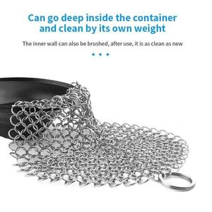 Cepillo de Limpieza de Acero Inoxidable para Cocina, Cepillo de Limpieza de Hierro Fundido, Cepillo de Cadena Metálica, Cepillo para Fregar - Product Image 3