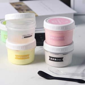 Popular Jar Cake Container Plastic Cake Cookie Jar Tapered Shape Food Plastic Ice Cream Storage Jar On Sale
