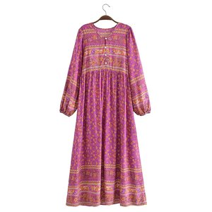 200 stampa semplice floreale abito lungo da spiaggia abiti da bambina abbigliamento casual donna moda 2023 inverno casual abito <span class=keywords><strong>invernale</strong></span> - Product Image 2