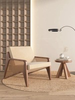 Chaise en rotin en bois massif de style rétro, design moderne, chaise de loisirs simple pour salon, chambre, hôtel et usage extérieur