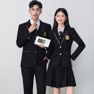 Student Style British Jk Uniform Skirt Women Long Sleeve Polyester School Wear Fall 2025 Campus Class Uniform Set - Product Image 3