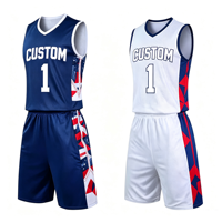 Ensemble de maillots de basket-ball personnalisés en gros, imprimés par transfert thermique, kit uniforme d'équipe, séchage rapide, respirant, col en V, sans manches
