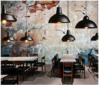 Lámpara Colgante LED Negra de Hierro Forjado Estilo Rústico Americano, Directo de Fábrica, para Restaurante, Cibercafé, Iluminación Comercial