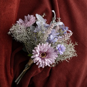 Bouquet de fleurs artificielles Fanmeng, violet rose, décoration de mariage et de maison CF01094 - Product Image 3