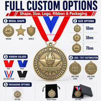 Médailles personnalisées en métal moulé sous pression, double face, or, argent, bronze, avec logo, pour événements sportifs, avec ruban, vente en gros