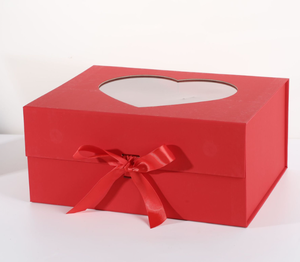 Boîte cadeau nouveau design Boîte cadeau pliante en papier avec fenêtre transparente Boîte d'emballage cadeau <span class=keywords><strong>de</strong></span> décoration recyclée portable avec ruban - Product Image 2