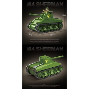Quanguan 100272, Bloques de Construcción de la <span class=keywords><strong>Serie</strong></span> de Tanques M4 de la Segunda Guerra Mundial, <span class=keywords><strong>Soldados</strong></span> CAZ, Tanque Soviético 75, Juguete para Niños - Product Image 6