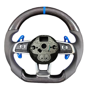 Volant en fibre de carbone automobile adapté aux <span class=keywords><strong>Volkswagen</strong></span> <span class=keywords><strong>Golf</strong></span> 6 <span class=keywords><strong>Golf</strong></span> <span class=keywords><strong>7</strong></span> <span class=keywords><strong>7</strong></span>.5 MK6 MK7 MK8 GTI GTD <span class=keywords><strong>GTE</strong></span> R Tiguan Passat DSG CC - Product Image 1