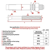 GB22795 A2-70 Boulon d'expansion en acier inoxydable 304 poli, cheville à manchon, fixation murale robuste pour béton M6-M12