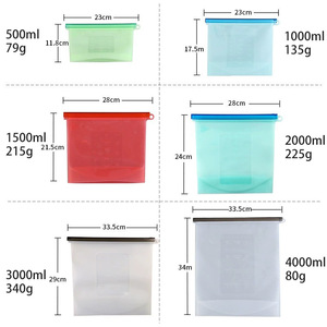 Airtight Silicone Breastmilk Freezer <b>Bags</b> Leak Proof Reusable Silicone Pouch Food <b>Storage</b> <b>Bag</b> with Plastic Clip - Product Image 4