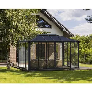 Giardino invernale cornice per giardino giardino prefabbricato patio alluminio solare sala da sole camera da esterno in vetro sala da sole sunroom usato