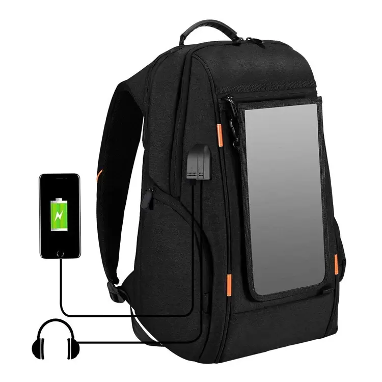 Maideng Polyester Stock USB Laptop Rucksack für Frau Männer mit Trolley