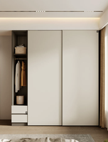 Lemari Pakaian Minimalis Modern Tahan Lama Ramah Lingkungan dari MDF dengan Pintu Geser Kapasitas Besar untuk Apartemen Kamar Tidur Kantor Rumah