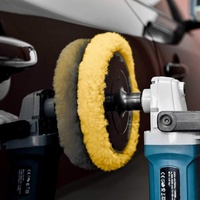 Tampon en laine 3 ''Hook & Loop Grip, pour polisseuse, tampon de précision automobile, matériau 100% laine