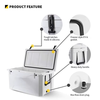 Glacière isotherme rigide rotomoulée personnalisable avec logo, 20L, 35L, 65L, 85L, 110L, 120L, portable pour le camping en extérieur