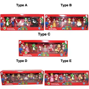 Giocattoli giochi bambini Real Super Mini size 2.5 pollici 3-8cm 6 pezzi Marios set PVC Action Figure Mario Bros Toys con scatola dei colori