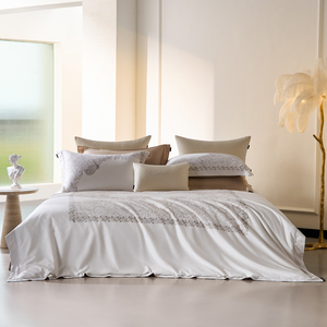<span class=keywords><strong>Linge</strong></span> <span class=keywords><strong>de</strong></span> <span class=keywords><strong>lit</strong></span> d'hôtel <span class=keywords><strong>de</strong></span> luxe 100% <span class=keywords><strong>coton</strong></span> <span class=keywords><strong>satin</strong></span>é blanc, broderie 5 étoiles, ensemble <span class=keywords><strong>de</strong></span> 4 pièces, taille Queen, pour la maison ou l'hôtel - Product Image 1
