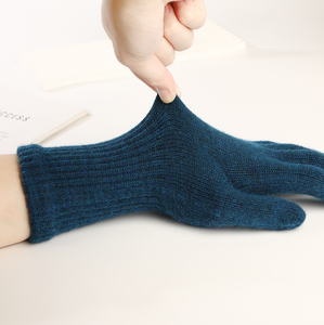 Gants d'hiver chauds pour hommes, tricotés double face, compatibles écran tactile, avec laine épaisse et antidérapants, pour activités extérieures, vente en gros - Product Image 1