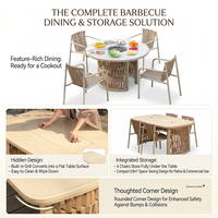 Ensemble de salle à manger d'extérieur Meiqi, table ronde et chaises, résistant à l'eau et aux UV, mobilier de jardin pour villa, balcon, terrasse