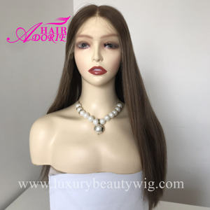 Fábrica de Pelucas Kosher, Pelucas Largas de Cabello Humano Brasileño con Frente de Encaje, Cabello Remy Marrón en Tamaños de <span class=keywords><strong>Gorra</strong></span> Pequeños y Grandes, Peluca Judía - Product Image 5