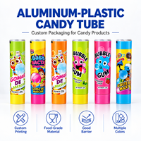 Tabung Kemasan Permen Plastik Aluminium Cetak UV Wadah Tekan Tutup Ulir Logo Kustom untuk Selai Manisan