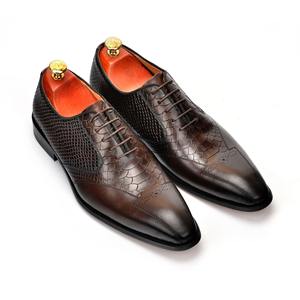 Nuevos zapatos de cuero bajos con dedos en punta, zapatos formales de negocios de boda informales para hombres - Product Image 1