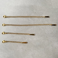 Chaîne d'extension EManco en acier inoxydable avec fermoirs mousquetons pour la fabrication de bracelets et colliers