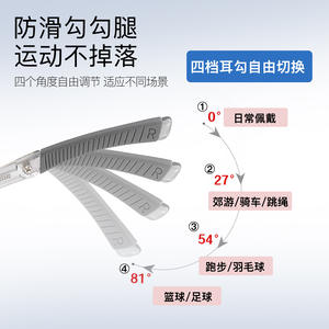 Montures de lunettes de sport Tr90 C60106 56-17-150 légères avec branches réglables, origine Danyang, design quadrilatère linéaire - Product Image 4