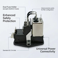 Module d'entrée d'alimentation filtré Schaffner FN378-6-21 |   Filtre EMI 6A 250V 50/60Hz IEC C14, porte-fusible double, haute performance