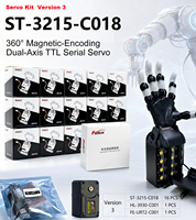 Kit Servo Complet FEETECH ORCA V2 17-DOF TTL Bus Servo à Encodeur Magnétique pour Projet de Recherche de Main Robotique Dextreuse Open-source