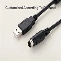 Cable de comunicación USB industrial de alta velocidad, ensamblaje de cable USB macho a Mini DIN de 8 pines, adaptador de cable de depuración y descarga, carcasa de marca DC