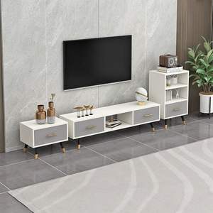 Mueble de TV Moderno Minimalista, Estilo Escandinavo, Juego de Sala de Estar para Apartamentos Pequeños, Mueble de Almacenamiento, Mesa de Centro Combinada - Product Image 4