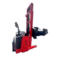 Chariot élévateur à palettes électrique pour fûts en acier, capacité 1-2 tonnes, hauteur de levage 2500 mm, rayon de braquage 2400 mm, usage industriel, roues en PU
