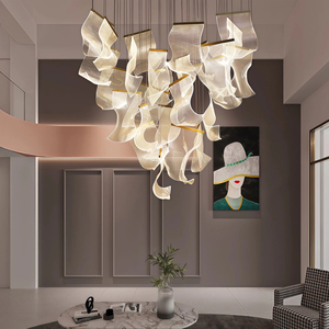 JYLIGHTING Lámpara <span class=keywords><strong>Colgante</strong></span> de Arte Moderna Nórdica, Elegante y de Lujo, Lámpara de Papel Simple para Escalera o Sala de Estar, Hecha de Acrílico - Product Image 1