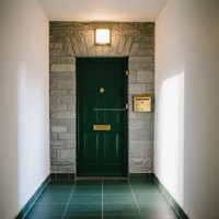 Puerta de Madera Moderna Moldeada de Color Verde Oscuro FULLSUMMER, Puerta de Entrada Principal de Madera, Puertas Interiores y Exteriores